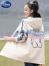 G.DUCKKIDS春秋季中學(xué)生外套女韓版寬松初高中少女學(xué)院風(fēng)甜美刺繡中長(zhǎng)款風(fēng)衣 藍(lán)色(高品質(zhì)) 175 L 曬單實(shí)拍圖