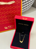 中國黃金（CHINA GOLD）黃金項鏈女款足金一心一意項鏈愛心素鏈七夕情人節(jié)生日禮物送老婆 足金項鏈 約3.6g 曬單實拍圖