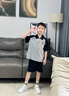 諾佳微淇男童夏裝套裝2025新款男孩中大兒童夏季短袖POLO衫運(yùn)動(dòng)帥氣時(shí)髦潮 灰色 160 碼 曬單實(shí)拍圖