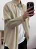 POUM卡其色襯衫男士長(zhǎng)袖日系休閑cityboy襯衣外套男夏季新款百搭上衣 ZSFS-C53卡其色 XL 曬單實(shí)拍圖