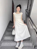 妙奕嘉法式白色連衣裙裙子女士夏季2025衣服新款輕奢高級感無(wú)袖長(cháng)裙純欲 法式方領(lǐng)泡泡袖連衣裙 L 【建議105-115斤】 曬單實(shí)拍圖