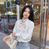 MITHAOL KUSC高級感真絲圍巾2025春季女款生日母親節禮物送媽媽方巾 金邊小花【心想事
