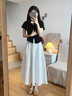 雅黛絲薇連衣裙女裝夏季搭配衣服一整套裝2025新款小個子穿搭法式白色裙子 上衣+半身裙 S 曬單實(shí)拍圖