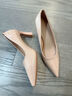 冶芷裸色職業(yè)高跟鞋尖頭粗跟通勤面試正裝皮鞋空姐氣質(zhì)配裙子5cm單鞋 裸色 5cm 37 曬單實(shí)拍圖