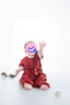 G.DUCKKIDS小黃鴨周歲衣服男寶寶夏季女嬰兒生日抓周禮服中式百日宴漢服套裝 紅色三件套 配件勿機(jī)洗 90 碼21-25斤一周歲左右 曬單實(shí)拍圖