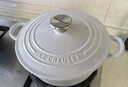 酷彩（Le Creuset）法國(guó)進(jìn)口琺瑯鑄鐵鍋炒鍋煎炸燉鍋電磁爐燃?xì)馔ㄓ?2cm圓形鍋水霧白 曬單實(shí)拍圖