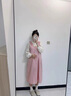 苒琦媽咪孕婦春裝連衣裙2025新款大碼孕期背帶裙孕媽媽寬松裙子春秋款套裝 粉紅色 L 曬單實(shí)拍圖