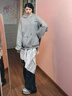 DALEY MODE春夏疊穿裙圍白色街頭浪漫辣妹半身裙鏤空蕾絲花邊外穿女 白色 均碼 曬單實(shí)拍圖