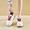 GUQIAN小白鞋女款2025新款低幫鞋子厚底女鞋百搭老爹鞋松糕休閑運動(dòng)板鞋 米紅 37 (235mm) 曬單實(shí)拍圖