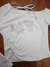 森女部落原創(chuàng  )純欲風(fēng)假兩件露肩顯瘦閨蜜T恤女2025春季新款女裝 白色T恤（單件） 單件 M 曬單實(shí)拍圖