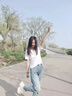 FSHE辣妹穿搭不規(guī)則褶皺v領(lǐng)t恤女裝短袖打底衫2025春夏季高街顯瘦上衣 白色 L 100斤-120斤 曬單實(shí)拍圖