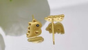 中國黃金（CHINA GOLD）黃金耳釘女款立體時尚百搭足金小恐龍直針耳飾節(jié)日生日禮物送女友 恐龍耳釘 曬單實拍圖