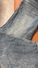 卡賓（CABBEEN）【寬松純棉】復古牛仔褲男2025夏季新款刺繡cleanfit直筒長褲 蔚藍色47 29 /170/M 曬單實拍圖