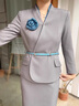 勤馳工作服套裝職業(yè)女夏前臺接待工作裝美容師高端會(huì )所氣質(zhì)美容院女醫 短袖:深藍色單件西裝 S 均碼 曬單實(shí)拍圖