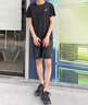 特步（XTEP）運(yùn)動(dòng)套裝男夏季新款速干透氣休閑裝寬松冰絲健身薄款跑步短褲t恤 【有口袋】套裝-黑色 L/175 曬單實(shí)拍圖
