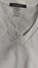 羅蒙（ROMON）日系270g重磅V領(lǐng)短袖t恤男夏季純棉純色雞心領(lǐng)打底衫寬松半袖體恤 白色 XL 145-165斤 曬單實(shí)拍圖
