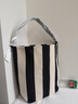 VIBE RING小眾黑白條紋水桶包包2025新款高級感帆布包大容量托特包 黑白條紋 曬單實(shí)拍圖