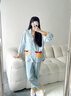 愛六甲月子服春秋純棉產(chǎn)后夏季薄款3月份哺乳睡衣孕婦產(chǎn)婦可哺乳家居服 A1176（春秋款 適合15-25℃） M（適合115斤以內(nèi)） 曬單實(shí)拍圖