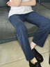 稻草人休閑褲秋冬男士2025新款中青年美式高街寬松休閑直筒四季褲子男褲 灰色 XL 曬單實(shí)拍圖