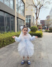 安妮優(yōu)兒（Anneyol）女童春秋季艾莎公主裙2025新款兒童小女孩蓬蓬紗蛋糕裙愛(ài)莎連衣裙 粉紅色 130 曬單實(shí)拍圖
