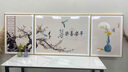 墨派（Mopai） 客廳裝飾畫(huà)現代簡(jiǎn)約沙發(fā)背景墻壁畫(huà)新中式山水畫(huà)三聯(lián)掛畫(huà)免打孔 平安喜樂(lè ) 中套(左右50x70+中100x70)晶瓷 曬單實(shí)拍圖