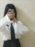 咿靚影學(xué)生免系黑色領(lǐng)帶學(xué)院風(fēng)JK襯衫純色拉鏈領(lǐng)帶男女通用商務(wù)懶領(lǐng)帶 男女通用【一條裝】 曬單實(shí)拍圖