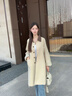 香影英倫學(xué)院風(fēng)卡其色風(fēng)衣女2025春季新款撞色翻領(lǐng)中長款休閑外套 卡其色 XS 曬單實(shí)拍圖