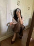 ZHR瑪麗珍女鞋夏季赫本風絨面粗跟淺口方頭單鞋女 BL383 卡其色 37 曬單實拍圖