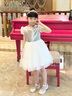 衣諾坊女童禮服裙夏款六一演出連衣裙花童女孩演出服 銀白紗裙 130cm 曬單實(shí)拍圖