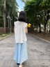 小豬彼特女童半身裙夏季2025新款女大童a字裙冰絲氣質長裙兒童夏裝裙子薄 4520藍色 150 cm 曬單實拍圖