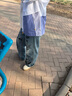 ASK JUNIOR趣味涂鴉牛仔褲兒童褲子2025秋直筒褲女童運動(dòng)休閑長(cháng)褲 藍色 160 曬單實(shí)拍圖