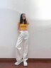 浪莎白色闊腿牛仔褲女春夏季新款寬松高腰梨形遮胯顯瘦百搭拖地長(zhǎng)褲 曬單實(shí)拍圖