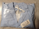 蘿卜唄唄（LUOBOBEIBEI）兒童西裝男童禮服春秋格紋西服花童生日套裝 藍(lán)色四件套 130  曬單實拍圖