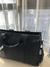 VITRUVIUS品牌商務(wù)公文包男【頭層牛皮】斜挎包男出差手提包電腦包男 黑色加大號【43.5*32*13CM】 16英寸 曬單實(shí)拍圖
