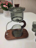 JKV新中式胡桃木零觸泡茶器辦公家用磁吸自動(dòng)沖茶器新懶人泡茶壺茶具 零觸泡茶器3件套（透明色） 曬單實(shí)拍圖