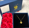 中國黃金CHINA GOLD四葉草黃金項鏈女足金花朵吊墜七夕情人節(jié)禮物送女友老婆生日實用 京速達-足金心念四葉草吊墜【贈S925鏈】 曬單實拍圖