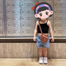 女童吊帶小背心短款莫代爾寶寶黑色兒童夏季內穿打底衫防走光薄款 黑色 均碼 110碼 —建議體重32-37斤 曬單實(shí)拍圖