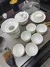 千絲家 新款茶具套裝高檔辦公室小套白瓷玻璃蓋碗泡茶家用功夫羊脂玉杯 悠然自得10頭羊脂玉瓷描金(圓滿杯） 曬單實拍圖