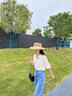 京多夢(mèng)短袖襯衫女夏季設計感小眾法式2025新款爆款洋氣上衣氣質(zhì)短款襯衣 杏色 M (90-105斤） 曬單實(shí)拍圖