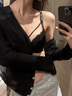 The BlenderAAT輕奢品牌女士內(nèi)衣女性感小胸聚攏顯大字母肩帶收副乳文胸套裝 輕奢黑套裝 70A 70B (適合32B) 曬單實拍圖