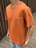 AQUASCUTUM/雅格獅丹2025春夏男士時(shí)尚休閑圓領(lǐng)短袖T恤 陽(yáng)光橙 XL 曬單實(shí)拍圖