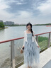 衣典零一（LEDIALYI）網(wǎng)紗拼接吊帶連衣裙女夏季2025新款無(wú)袖背心裙小個(gè)子披肩兩件套裝 藍(lán)色吊帶裙 S （建議105以內(nèi)） 曬單實(shí)拍圖