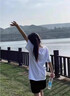 特步運動女套裝戶外跑步衫夏季短袖短褲2件套薄款速干健身服男女同款 A0167珍珠白【套裝】 S/165 曬單實拍圖