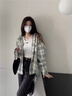 夏蓓朵韓系襯衣薄款初春裝2025新款設計感小眾格子襯衫外套女上衣夏季 淺綠格子 L 55/60kg 曬單實(shí)拍圖