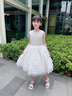 愛(ài)安玖 I NATURAL ANGEL高端走秀婚紗花童禮服女童晚禮服白色公主裙兒童蓬蓬洋氣春 白色無(wú)袖 130 cm 曬單實(shí)拍圖