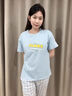 莫代爾睡衣女夏季純棉2025新款薄短袖長(zhǎng)褲夏天簡(jiǎn)約可外穿家居服套裝 天藍(lán)色 L 適合100-120斤 曬單實(shí)拍圖
