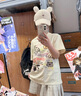 格宛瑪寬松短袖女新款2025年夏季潮流學(xué)生純棉T恤半袖上衣可愛百搭顯瘦 奶黃色狗狗印花短袖 M 【建議120斤內(nèi)】 曬單實(shí)拍圖