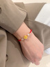 訫緣飾品999足金本命年紅繩女黃金玫瑰花轉(zhuǎn)運珠手鏈情人節(jié)禮物送老婆女友 玫瑰花貓眼珠手鏈 曬單實拍圖