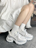 千百度 C°BANNER2025夏季新款透氣網(wǎng)面老爹鞋女潮流運(yùn)動(dòng)鞋休閑鞋時(shí)尚厚底女鞋 白灰色 35 曬單實(shí)拍圖