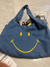 Lee×Smiley聯(lián)名托特購物包男女同款單肩包笑臉手提包手拎包潮牌時(shí)尚 牛仔藍 曬單實(shí)拍圖